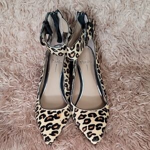 Paolo Leopard Print Heels with Ankle Strap